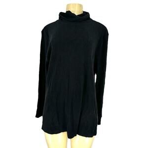 NEW Old Navy Plus Size 3X Women Black Ribbed Plush Tee Long Sleeve 34-14